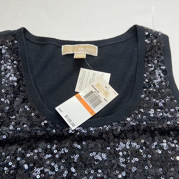 New with tag navy sequin top from Michael Kors size S - Picture 3 of 6